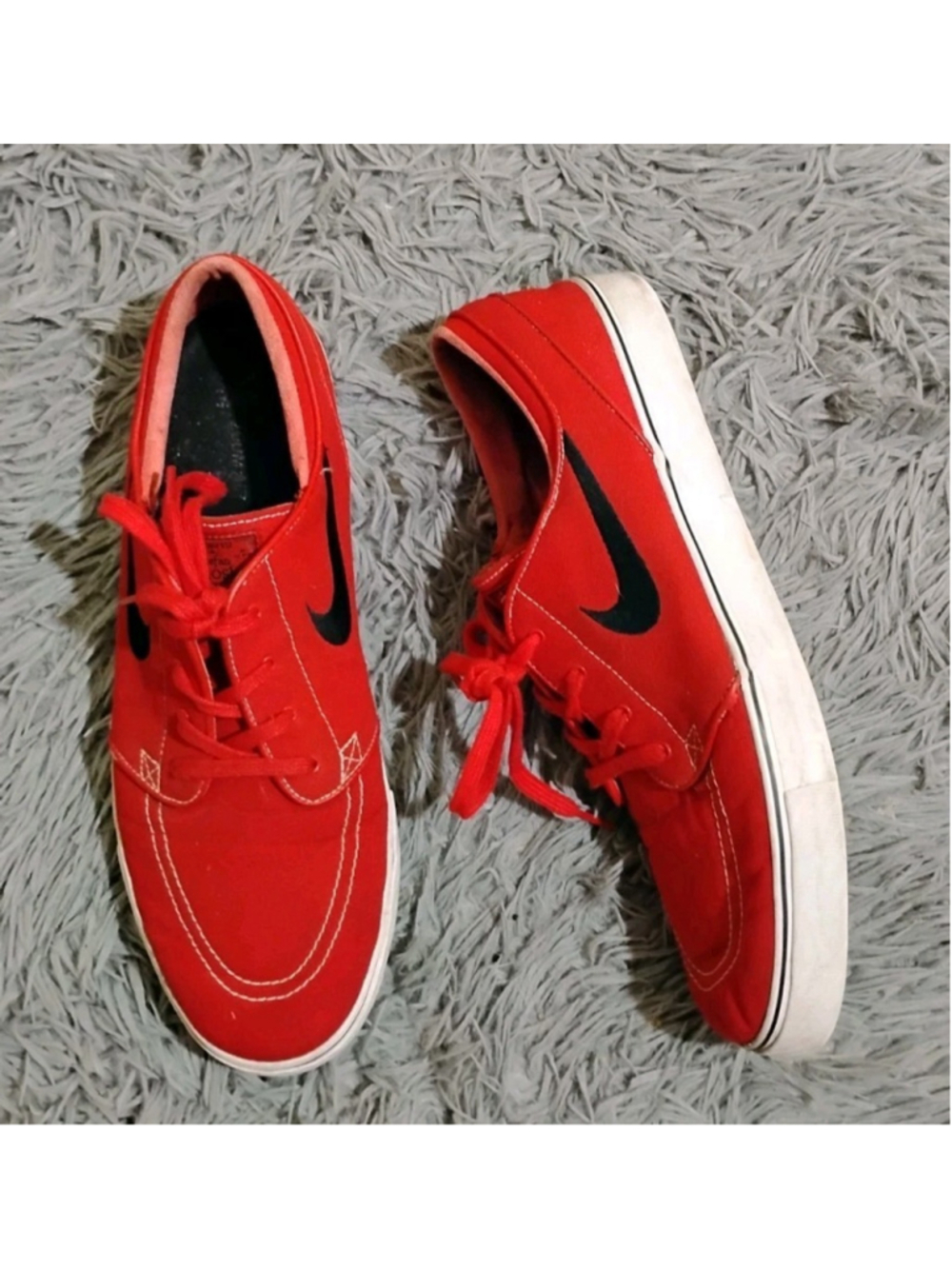 Nike SB Stefan Janoski Shoes Mens Size 14 Red Canvas Skateboarding 615957-603 - Picture 1 of 12